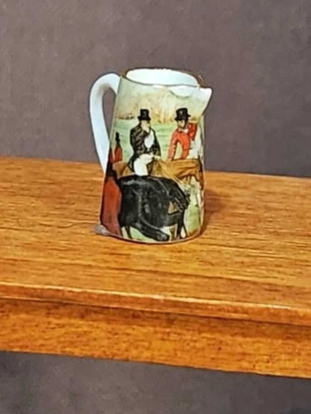 Rachel Munday Dollhouse Miniature Pitcher Featuring The Hunt